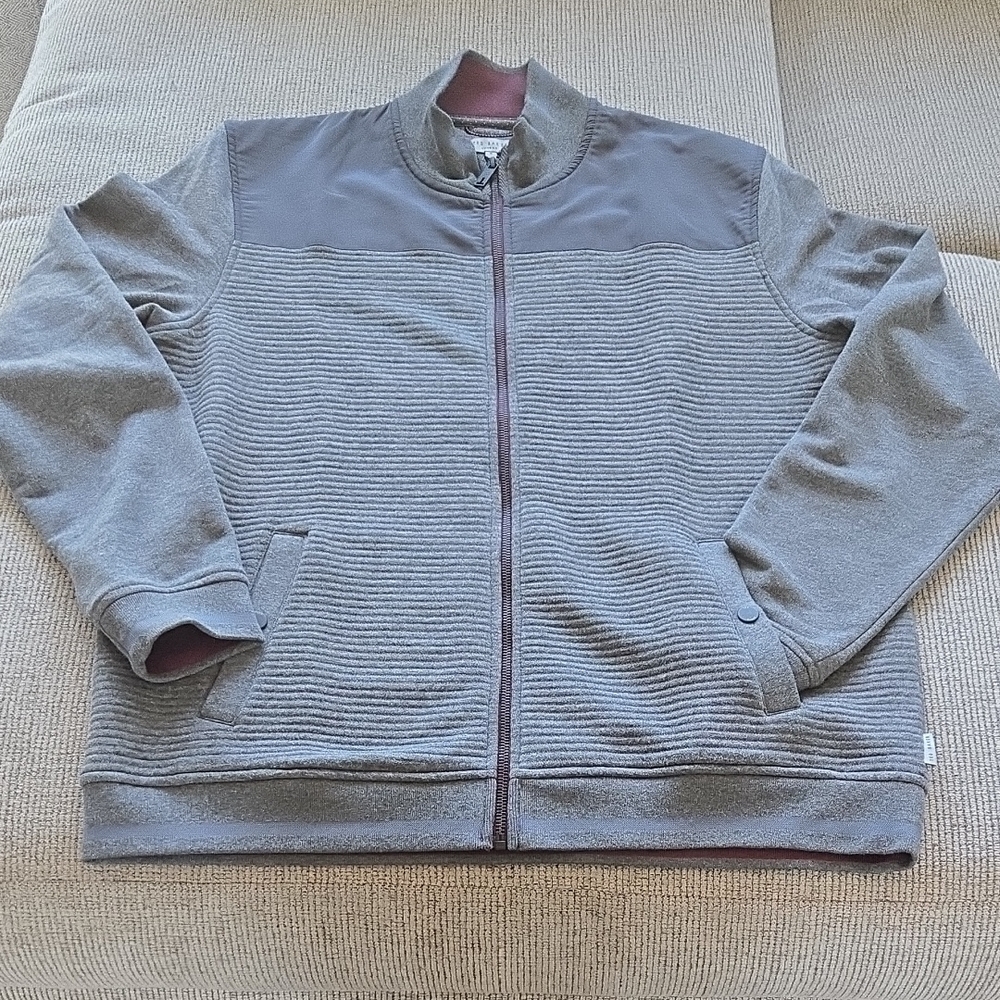 Ted Baker Gray and Maroon Zip-Up Jacket
